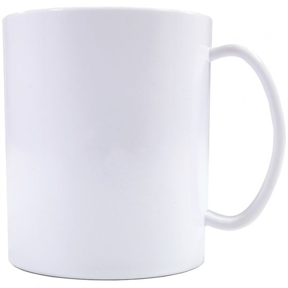 Caneca Plástica Branca TRANSFER LASER, 325mls