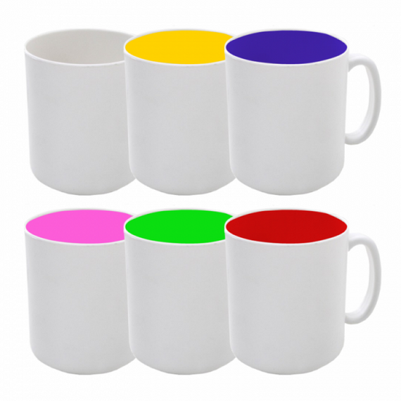 Caneca Plástica Colorida Interno para Sublimação