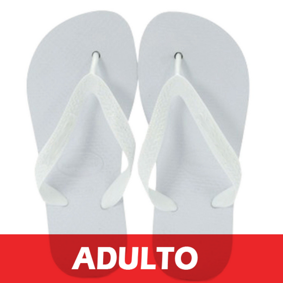 Chinelo Adulto para Sublimação - Tecido Branco