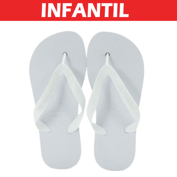 Chinelo Infantil para Sublimação - Tecido Branco