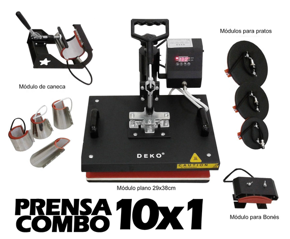 Combo Prensa Térmica Digital 10 x 1 29x38cm -LANÇAMENTO EXCLUSIVO PAMPA TECH