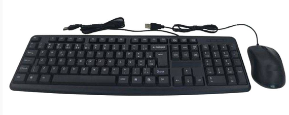 Kit Teclado e Mouse Básico com Fio Usb