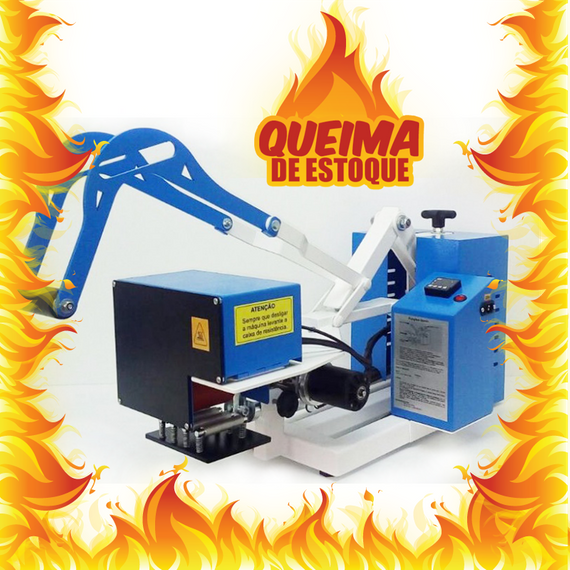 Prensa transfer giro automática 110 V - maior do mercado QUEIMA