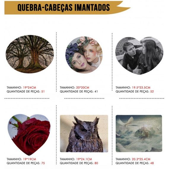 Quebra cabeças imantado - vários modelos