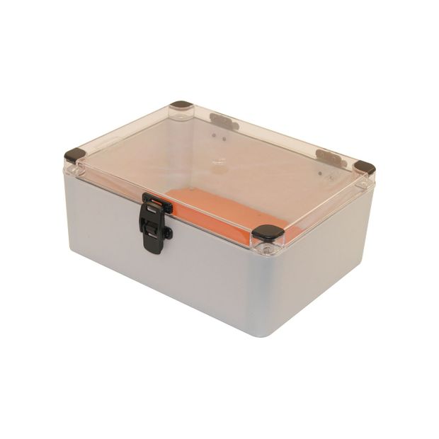 Caixa Plástica com Dobradiças e Fecho IP66 - 310x230x130mm