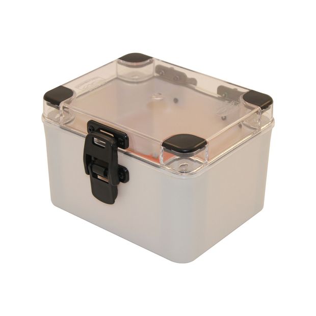 Caixa Plástica com Dobradiças e Fecho IP66 - 160x120x100mm