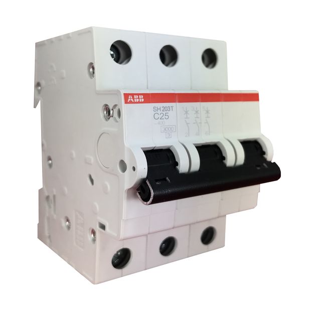 Minidisjuntor Tripolar - Curva C 25A - SH203 T-C25