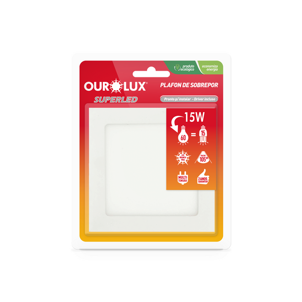 Plafon LED de Sobrepor 6400K - 15W