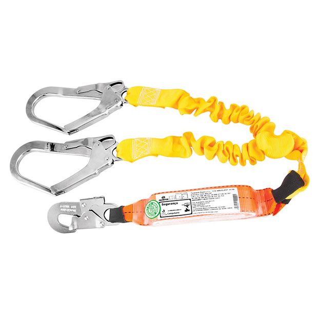 Talabarte Y em Fita Tubular com Absorvedor e Ganchos de 55 e 17mm - YCEELASTABS55-FR