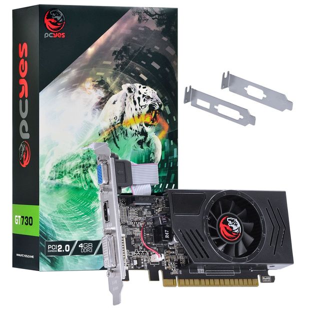 Placa de Video Nvidia Geforce Gt 730 4Gb Ddr3 128 Bits com Kit Low Profile Incluso