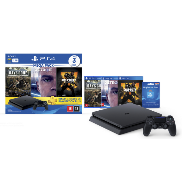 Playstation 4 Bundle Hits 1 Tb Days Gone, Detroit Become Human, Call Of Duty Black Ops 4+3M Psnplus